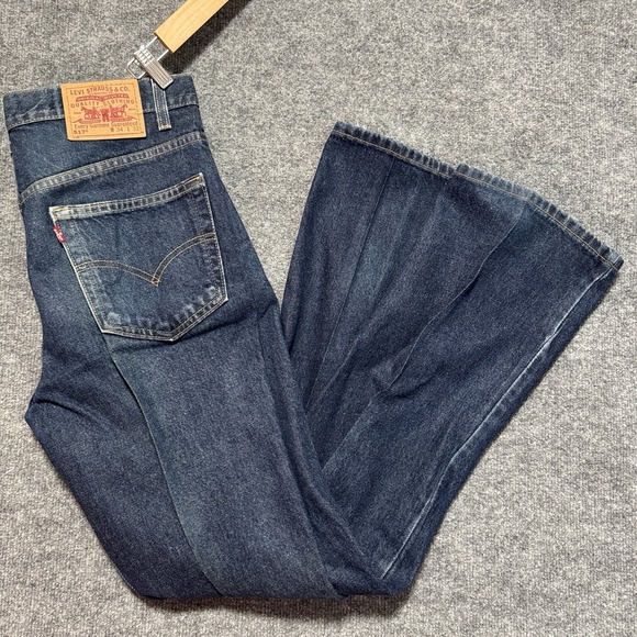 Vintage Levis 517 Jeans Mens 34x32 Blue Bootcut Sticky Denim - Picture 1 of 16